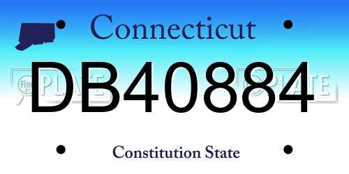 DB40884 Connecticut License Plate