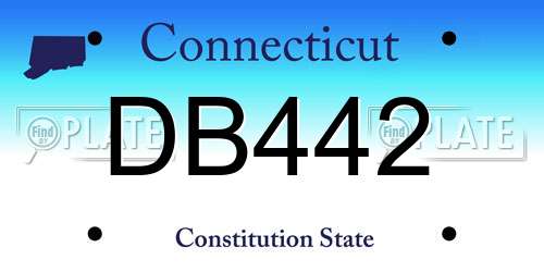 DB442 Connecticut License Plate