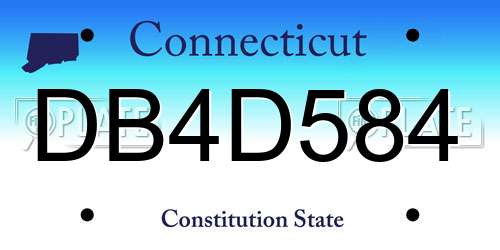 DB4D584 Connecticut License Plate