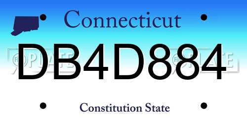 DB4D884 Connecticut License Plate