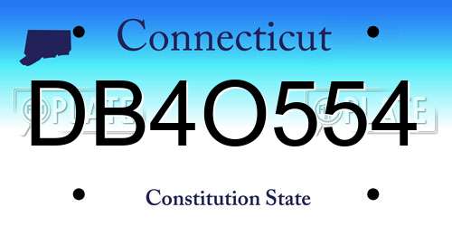 DB4O554 Connecticut License Plate