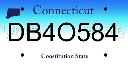DB4O584 Connecticut License Plate