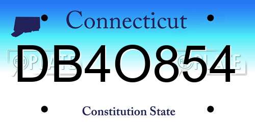 DB4O854 Connecticut License Plate