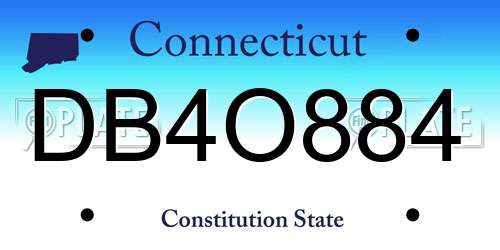 DB4O884 Connecticut License Plate