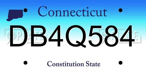 DB4Q584 Connecticut License Plate