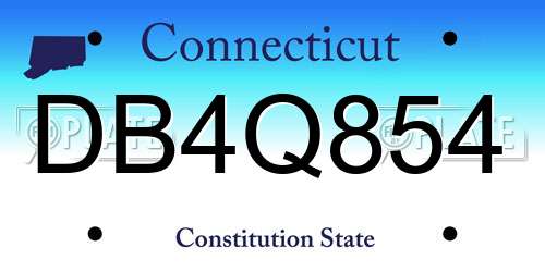 DB4Q854 Connecticut License Plate