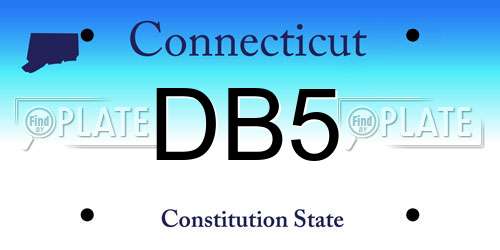 DB5 Connecticut License Plate