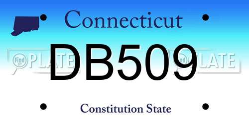 DB509 Connecticut License Plate