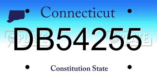 DB54255 Connecticut License Plate