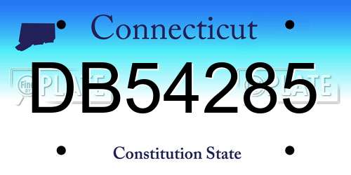 DB54285 Connecticut License Plate
