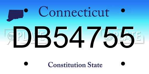 DB54755 Connecticut License Plate