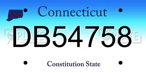 DB54758 Connecticut License Plate