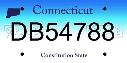DB54788 Connecticut License Plate
