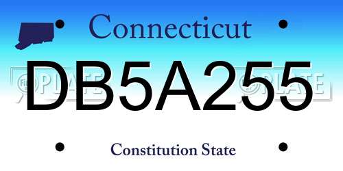 DB5A255 Connecticut License Plate