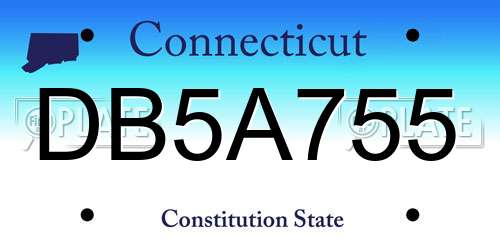DB5A755 Connecticut License Plate