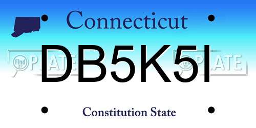 DB5K5I Connecticut License Plate