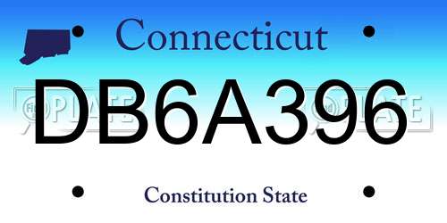 DB6A396 Connecticut License Plate