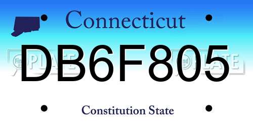 DB6F805 Connecticut License Plate