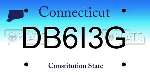 DB6I3G Connecticut License Plate