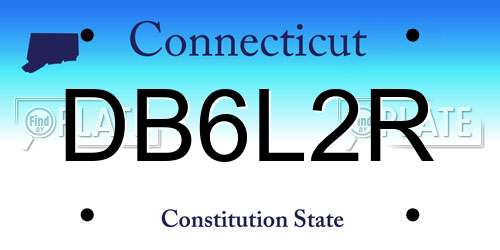 DB6L2R Connecticut License Plate