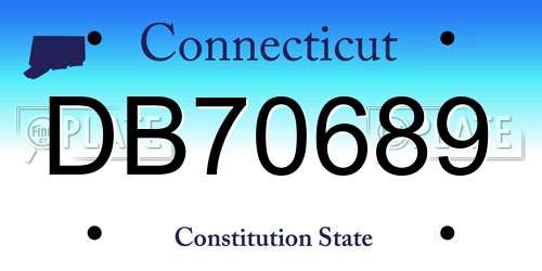 DB70689 Connecticut License Plate