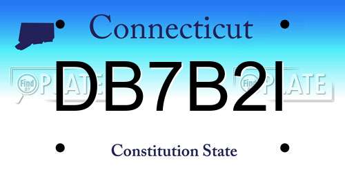 DB7B2I Connecticut License Plate