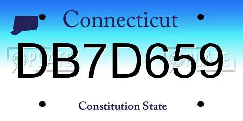 DB7D659 Connecticut License Plate