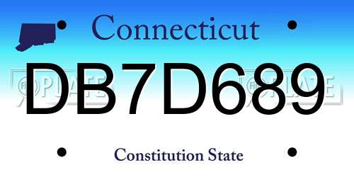 DB7D689 Connecticut License Plate