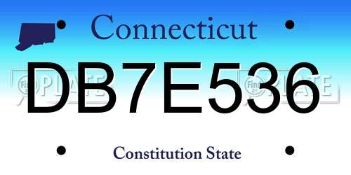 DB7E536 Connecticut License Plate
