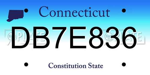 DB7E836 Connecticut License Plate