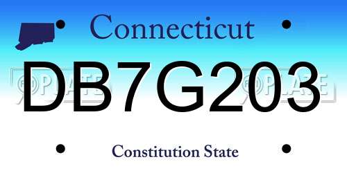 DB7G203 Connecticut License Plate