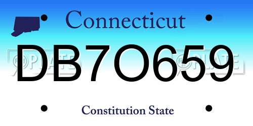 DB7O659 Connecticut License Plate