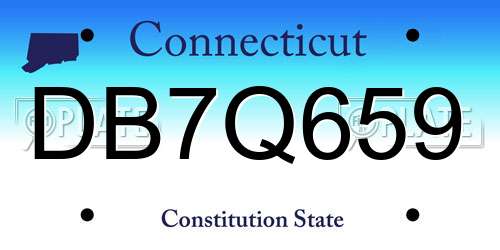 DB7Q659 Connecticut License Plate