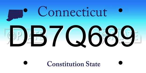 DB7Q689 Connecticut License Plate
