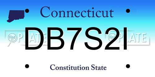 DB7S2I Connecticut License Plate