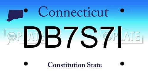 DB7S7I Connecticut License Plate