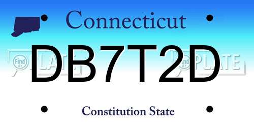 DB7T2D Connecticut License Plate