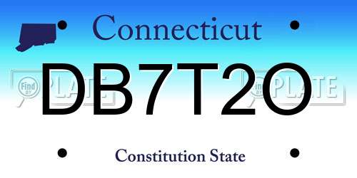 DB7T2O Connecticut License Plate