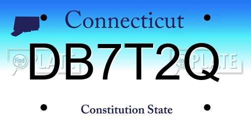DB7T2Q Connecticut License Plate