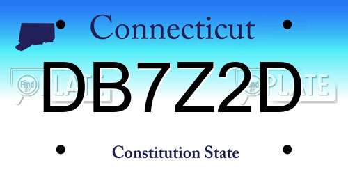 DB7Z2D Connecticut License Plate