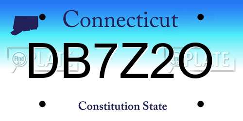 DB7Z2O Connecticut License Plate