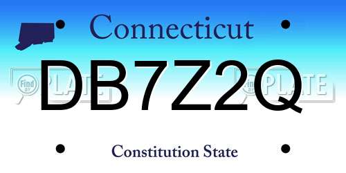 DB7Z2Q Connecticut License Plate