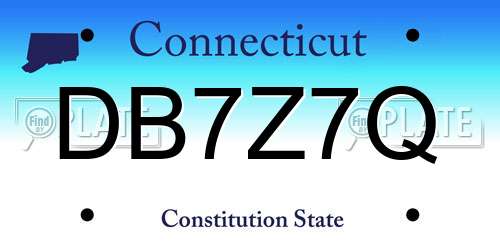 DB7Z7Q Connecticut License Plate