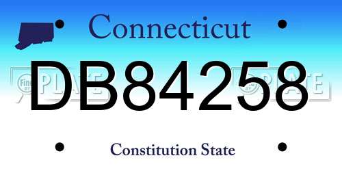 DB84258 Connecticut License Plate