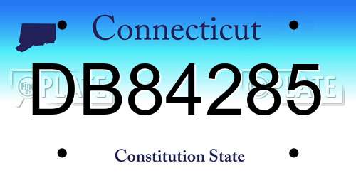 DB84285 Connecticut License Plate