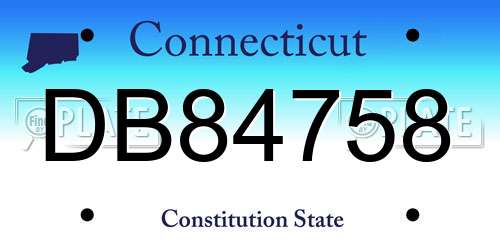 DB84758 Connecticut License Plate