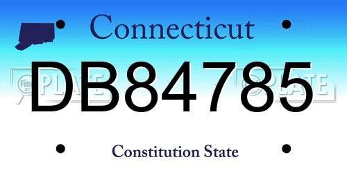 DB84785 Connecticut License Plate