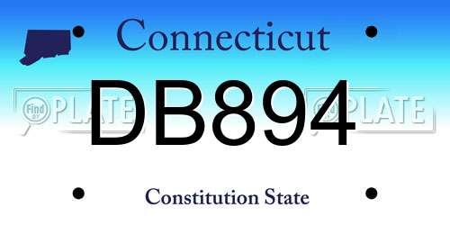 DB894 Connecticut License Plate