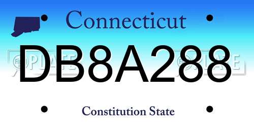 DB8A288 Connecticut License Plate