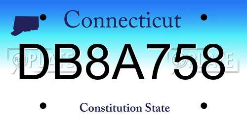 DB8A758 Connecticut License Plate